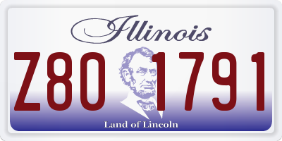 IL license plate Z801791