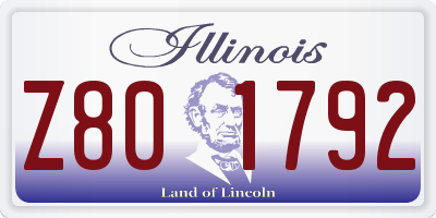 IL license plate Z801792