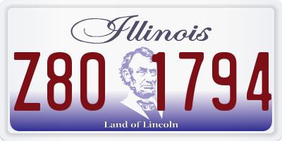 IL license plate Z801794