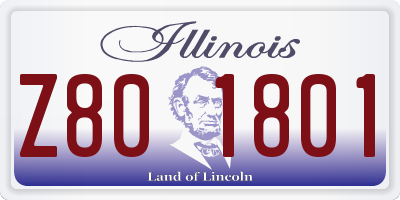 IL license plate Z801801