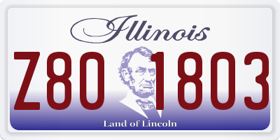 IL license plate Z801803