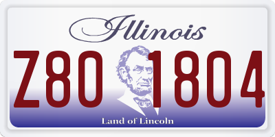 IL license plate Z801804