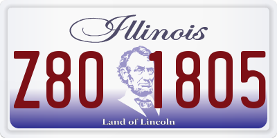 IL license plate Z801805