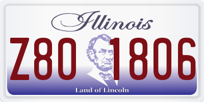 IL license plate Z801806
