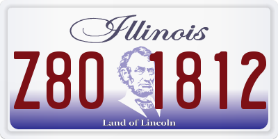 IL license plate Z801812