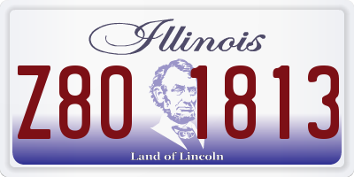 IL license plate Z801813