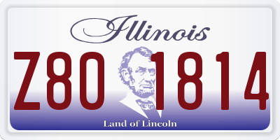IL license plate Z801814