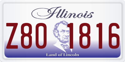 IL license plate Z801816