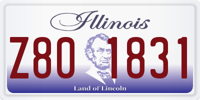 IL license plate Z801831