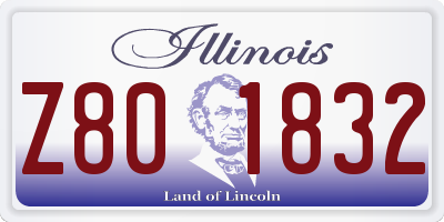 IL license plate Z801832