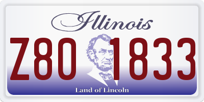 IL license plate Z801833
