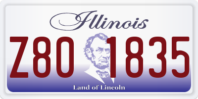 IL license plate Z801835