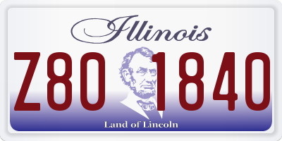 IL license plate Z801840