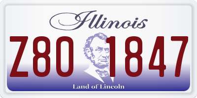 IL license plate Z801847