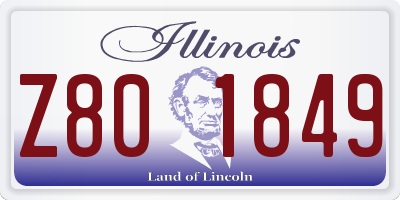 IL license plate Z801849