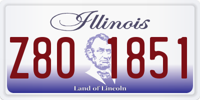 IL license plate Z801851