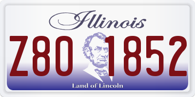 IL license plate Z801852