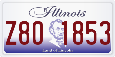 IL license plate Z801853