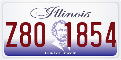 IL license plate Z801854