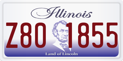 IL license plate Z801855