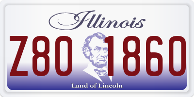 IL license plate Z801860