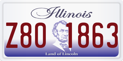 IL license plate Z801863