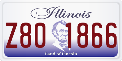 IL license plate Z801866
