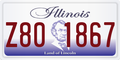 IL license plate Z801867
