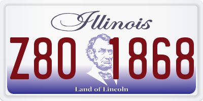 IL license plate Z801868