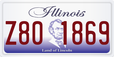 IL license plate Z801869