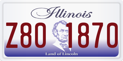 IL license plate Z801870
