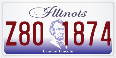 IL license plate Z801874