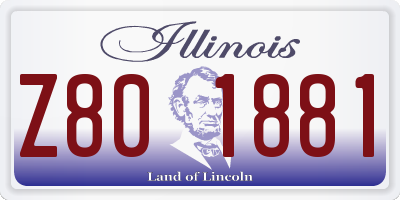IL license plate Z801881