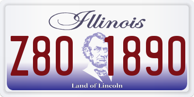 IL license plate Z801890