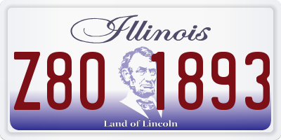 IL license plate Z801893