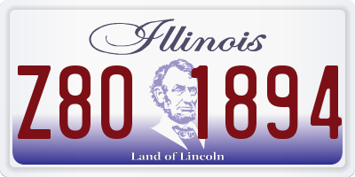 IL license plate Z801894