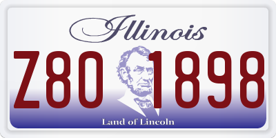 IL license plate Z801898