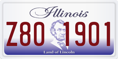 IL license plate Z801901