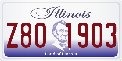 IL license plate Z801903