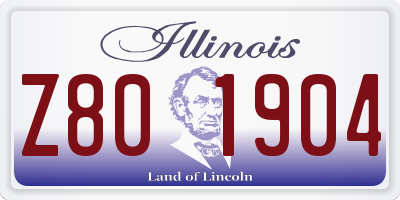 IL license plate Z801904