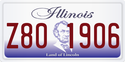 IL license plate Z801906