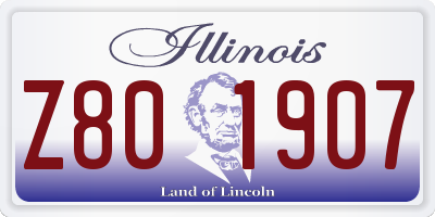 IL license plate Z801907