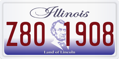 IL license plate Z801908