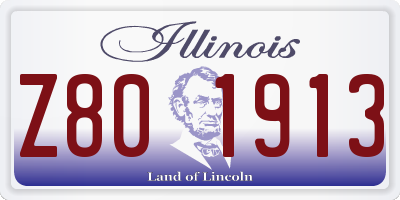 IL license plate Z801913