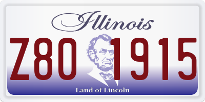 IL license plate Z801915