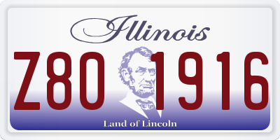 IL license plate Z801916