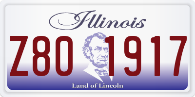 IL license plate Z801917