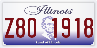 IL license plate Z801918