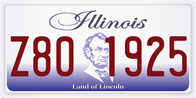 IL license plate Z801925