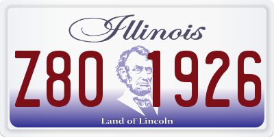IL license plate Z801926